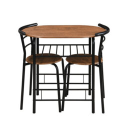 Mof 3 Piece Dining Room Set, Modern Dining Table And Chairs Set Of 2  Metal Legs And Shelf - thumbnail 3