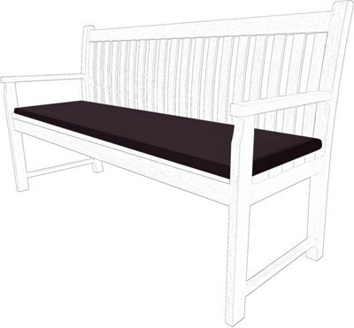 istyle mode 2 Seater Garden Bench Cushion Seatpad Indoor & Outdoor Use - Chocolate - image 1