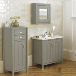 Nes Home Chiltern Traditional 500mm Mirror Cabinet Stone Grey - thumbnail 3