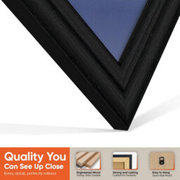 "16X16"" Black Classic Vinyl Record Frame With Blue Mount For 12 Inch Lp Disc - Ak Frames" - thumbnail 3