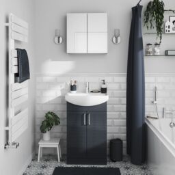 GoodHome Koros Midnight Blue Plain Shower Curtain (W)180Cm - thumbnail 3