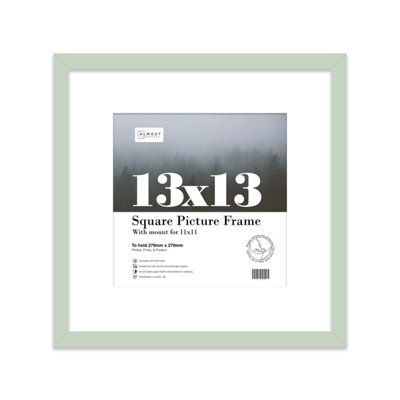 "13X13"" Mint Green Picture Frame - 13X13"" Square Frame With 11X11"" Mount For 13X13""/11X11"" Pictures Moderrn Style Thin Edge, 1 Pack" - image 1