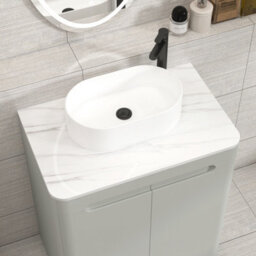 Royal Bathrooms Venice 700mm Dove Grey Freestanding Bathroom Countertop Vanity Unit 2 Door With Peak Basin - thumbnail 6