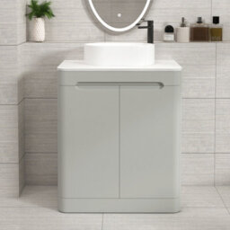 Royal Bathrooms Venice 700mm Dove Grey Freestanding Bathroom Countertop Vanity Unit 2 Door With Peak Basin - thumbnail 1