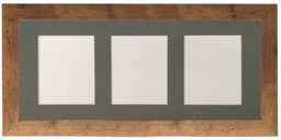 Frames By Post Metro Vintage Wood Frame With Dark Grey Mount For 3 Image Sizes 7 X 5 Inch - thumbnail 1
