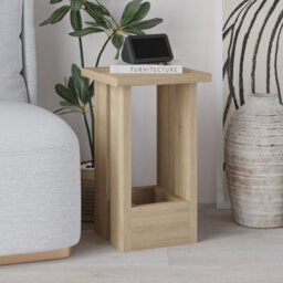 Decortie Tasos Modern Slim Side End Coffee Table 30Cm Particle Board Legs Oak Living Room H 50.5Cm - thumbnail 5