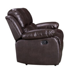 Manual Recliner Sofa In Brown Faux Leather 2 Seater Sofa - thumbnail 5