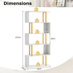 Modern Freestanding Decorative Storage Shelving 157Cm Bookcase - thumbnail 2