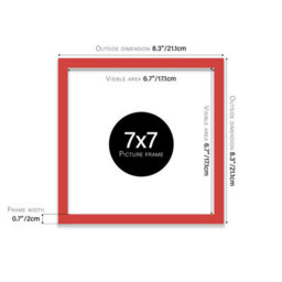 7X7 Red Picture Frame (17.8 X 17.8Cm) Poster, Photo, Artwork, Gallery Wall Or Print - thumbnail 3