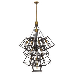 Luminosa Lighting Elstead Fulton 13 Light Large Cluster Drop Chandelier Pendant, Bronze