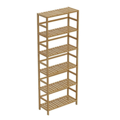 6 Tier Bookcase Storage Shelves Adjustable Tall Book Rack Plant Shelving Unit - image 1