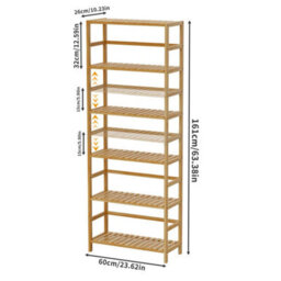 6 Tier Bookcase Storage Shelves Adjustable Tall Book Rack Plant Shelving Unit - thumbnail 2