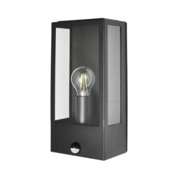 Zinc Thora Fixed Matt Black Led Pir Motion Sensor Outdoor Box Wall Light 10W - thumbnail 4