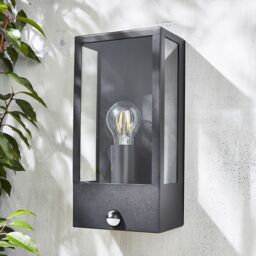 Zinc Thora Fixed Matt Black Led Pir Motion Sensor Outdoor Box Wall Light 10W - thumbnail 2