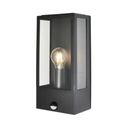 Zinc Thora Fixed Matt Black Led Pir Motion Sensor Outdoor Box Wall Light 10W - thumbnail 3