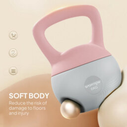 (6Kg, Pink And Grey) Sportnow Soft Home Gym Kettlebell With Non-Slip Handle - thumbnail 4