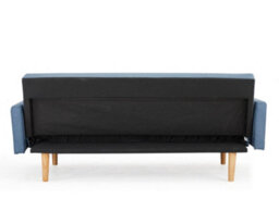 Home Detail Ryan 3 Seater Fabric Chevron Design Wooden Leg Frame Clic-Clac Sofabed, Blue - thumbnail 5