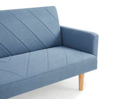 Home Detail Ryan 3 Seater Fabric Chevron Design Wooden Leg Frame Clic-Clac Sofabed, Blue - thumbnail 6