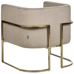 Beliani  Armchair Sirkka Velvet Taupe - thumbnail 5