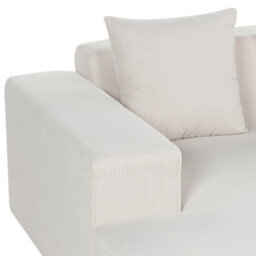 Beliani Corner Sofa 4 Seater Lungo Corduroy Off-White Right Hand - thumbnail 9
