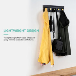 Livivo Black Gold 5 Hook Wall Mounted Storage Rack - thumbnail 5