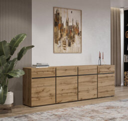 Arte Kross 25 Sideboard Cabinet In Oak Wotan - W2250mm H780mm D400mm Rustic Modernity - thumbnail 6