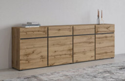 Arte Kross 25 Sideboard Cabinet In Oak Wotan - W2250mm H780mm D400mm Rustic Modernity - thumbnail 5