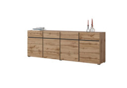 Arte Kross 25 Sideboard Cabinet In Oak Wotan - W2250mm H780mm D400mm Rustic Modernity - thumbnail 3