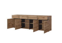Arte Kross 25 Sideboard Cabinet In Oak Wotan - W2250mm H780mm D400mm Rustic Modernity - thumbnail 2