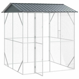 Walplus Anthracite Bird Cage 215X208X247Cm Galvanised Steel, 1X Bird Cage - thumbnail 4