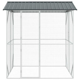 Walplus Anthracite Bird Cage 215X208X247Cm Galvanised Steel, 1X Bird Cage - thumbnail 6