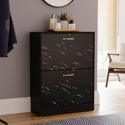 Lassic Vida Designs 2 Drawer Shoe Cabinet, Black Marble - image 1