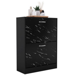 Lassic Vida Designs 2 Drawer Shoe Cabinet, Black Marble - thumbnail 9