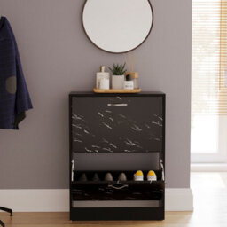 Lassic Vida Designs 2 Drawer Shoe Cabinet, Black Marble - thumbnail 5