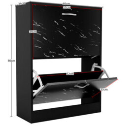 Lassic Vida Designs 2 Drawer Shoe Cabinet, Black Marble - thumbnail 2