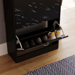 Lassic Vida Designs 2 Drawer Shoe Cabinet, Black Marble - thumbnail 7