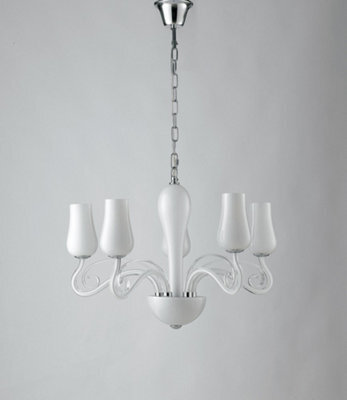 Luminosa Lighting Luminosa Angel 5 Light Multi Arm Pendant Ceiling Light White 64X45Cm - image 1