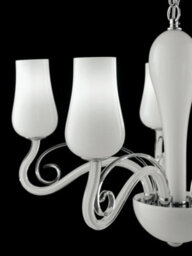 Luminosa Lighting Luminosa Angel 5 Light Multi Arm Pendant Ceiling Light White 64X45Cm - thumbnail 3
