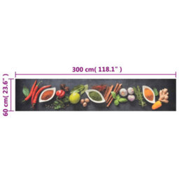Berkfield Kitchen Rug Washable Spices 60X300 Cm Velvet - thumbnail 5