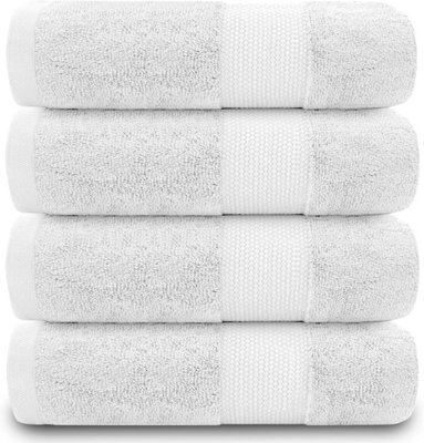 Gc Gaveno Cavailia 4Pk Miami Hand Towel 50X85 White Quick Drying & Super Absorbent 700 Gsm Hand Towel Set - image 1