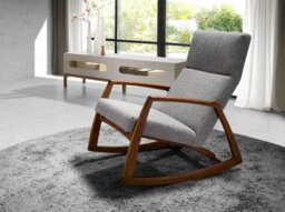 Angel Cerda Stylish Grey Fabric Rocking Chair For Modern Homes - thumbnail 2
