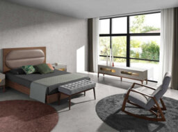 Angel Cerda Stylish Grey Fabric Rocking Chair For Modern Homes - thumbnail 3