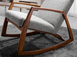 Angel Cerda Stylish Grey Fabric Rocking Chair For Modern Homes - thumbnail 4