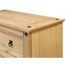 Mercers Furniture Corona Small 4 Drawer Chest Of Drawers Rustic Solid Wood Pine Wooden With Mexican Styling Bedroom - thumbnail 3