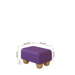 Black Currant Purple Natural Wood Chunky Legs Faux Leather Small Footstool  Handmade Uk By Footstools Direct - thumbnail 2