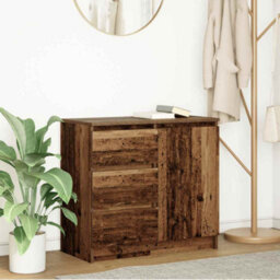 Berkfield Sideboard With Drawer Old Wood 71X35X65 Cm Engineered Wood - thumbnail 1