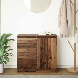 Berkfield Sideboard With Drawer Old Wood 71X35X65 Cm Engineered Wood - thumbnail 3
