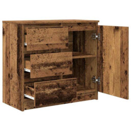 Berkfield Sideboard With Drawer Old Wood 71X35X65 Cm Engineered Wood - thumbnail 5