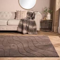 Ohs Tufted Contour Rug Soft Floor Carpet Non Slip Area Mat, Coffee - 120Cm X 170Cm - thumbnail 1