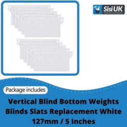 SISI UK Vertical Blind Bottom Weights Blinds Slats Replacement White 127mm  Replacement Spares Bottom Weights Slats Blinds Accessories X10 - thumbnail 2